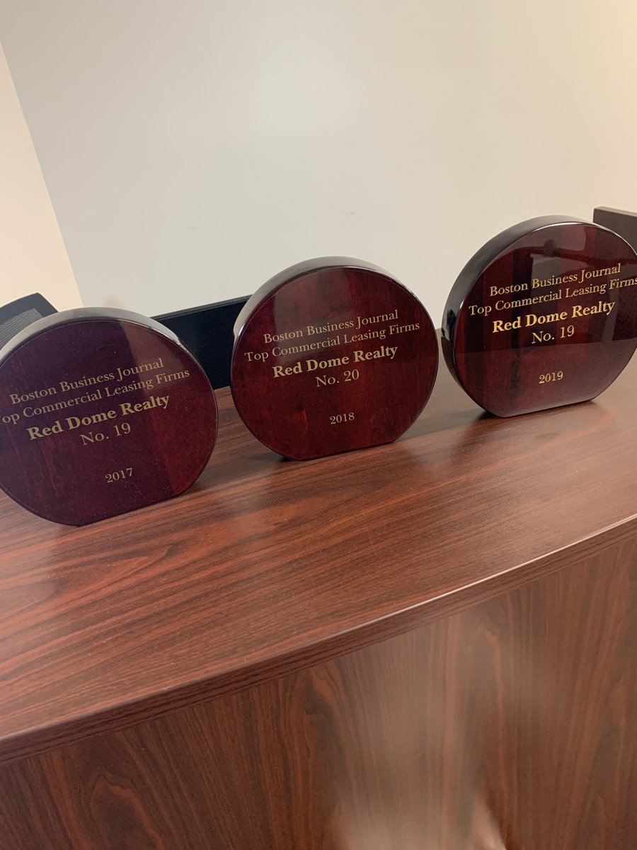 RedDomeRealty's tweet photo. We’re excited to be on ⁦@BosBizJournal⁩’s Top 20 List for commercial real estate leasing, for the third straight year. Thank you clients! #CRE ⁦@theBrokerList⁩ #RedDome https://t.co/fFL8QzQznn