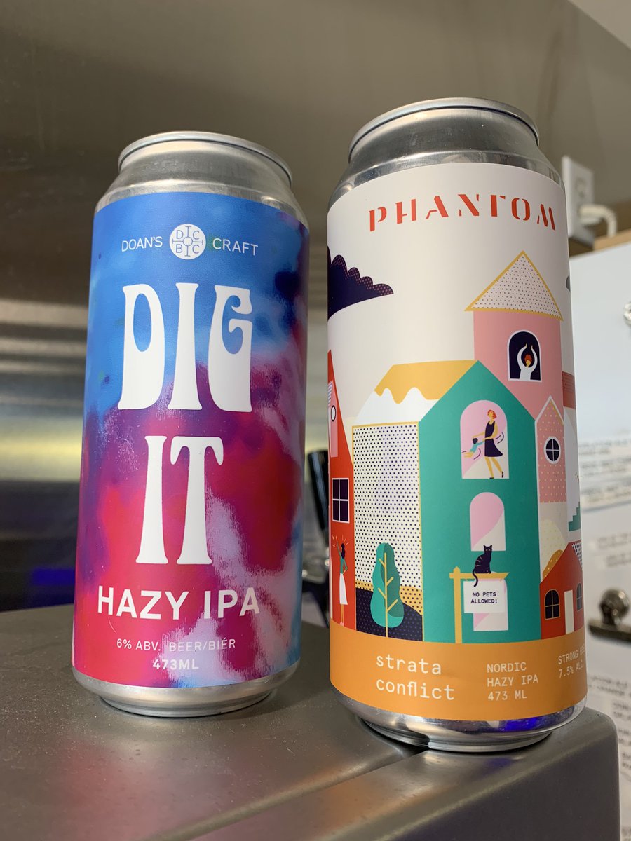 New from @DoansCBC and @phantombrewery , Dig It Hazy IPA and Strata Conflict Nordic Hazy IPA. Available now @beer_qualityinn