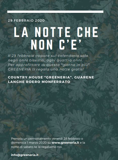 Venite a trovarci nella "notte che non c'è"... #29febbraio2020