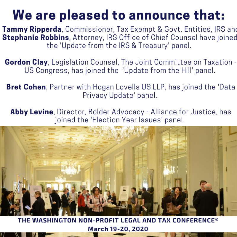 WNTC_Conference's tweet image. We have additional speakers for the following panels: &apos;Update from the IRS &amp;amp; Treasury,&apos; &apos;Update from the Hill,&apos; Data Privacy Update,&apos; and &apos;Election Year Issues.&apos; #tax #legalandtaxconference #WashingtonDC