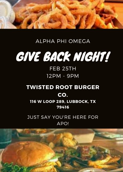ttuapo's tweet photo. Come to support apo by eating some delicious burgers! Hope to see you there 🥳🥳 https://t.co/8oGiwoPFxw