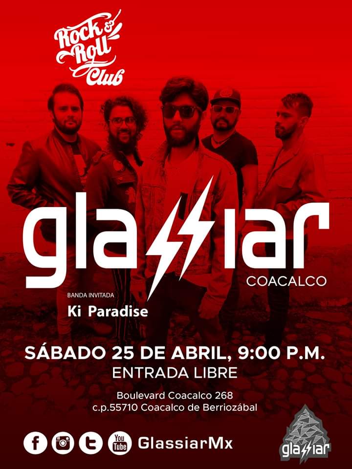 GlassiarMx's tweet photo. Familia de #Coacalco Nos presentaremos en @RockandRollClub en abril! Nos dará mucho gusto verlos por allá =D
nos acompañarán @KiParadise No falten!
#GlassiarMx https://t.co/8D8b6WFCDH