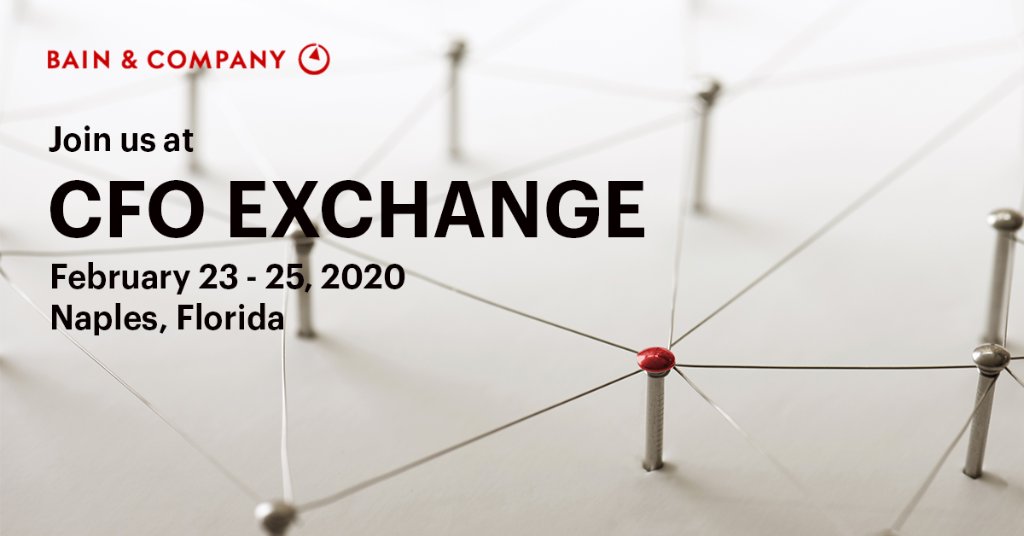 BainandCompany's tweet photo. Ahead of #CFOExchange, get our insights on how CFOs and their teams can shift focus to higher value-added activities while reducing costs, boosting balance sheets and building the talent to sustain results. https://t.co/1b9jYpfsxP https://t.co/ENJIYDUbF3