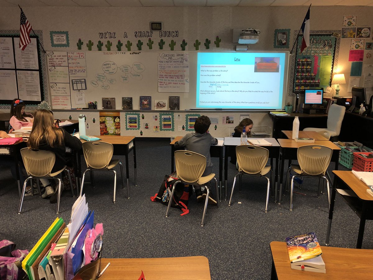 CBond04's tweet photo. Block 2 answering higher level thinking questions about a short story @StoryFalcons https://t.co/URHLma7U3T