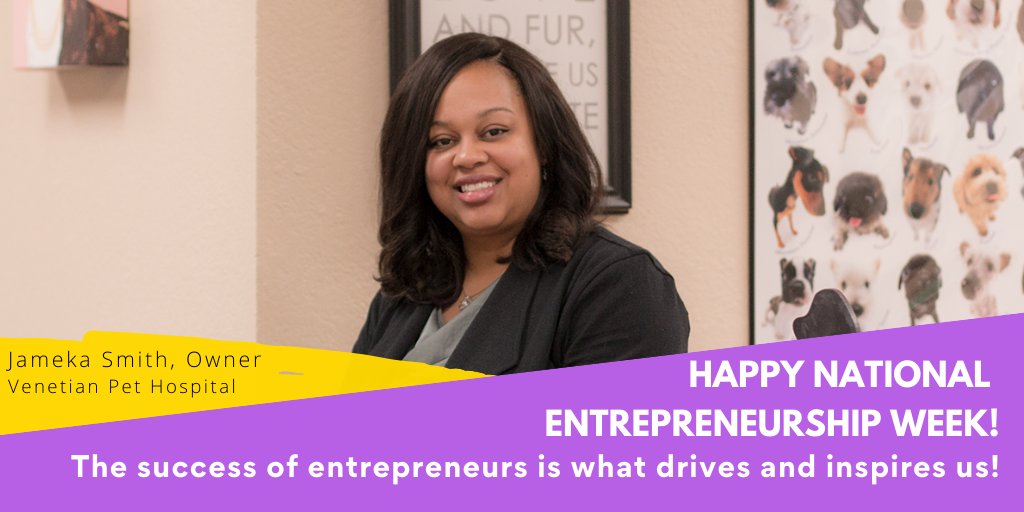 Happy #NationalEntrepreneurshipWeek! 

Jameka Smith knew she wanted to own a pet hospital after years in the industry. With help from <a href="/CaCapitalFDC/">California Capital</a> CDFI and Women's Business Center, she was able to get the plan and funds to make it happen! 

#womenentrepreneurs #womenowned