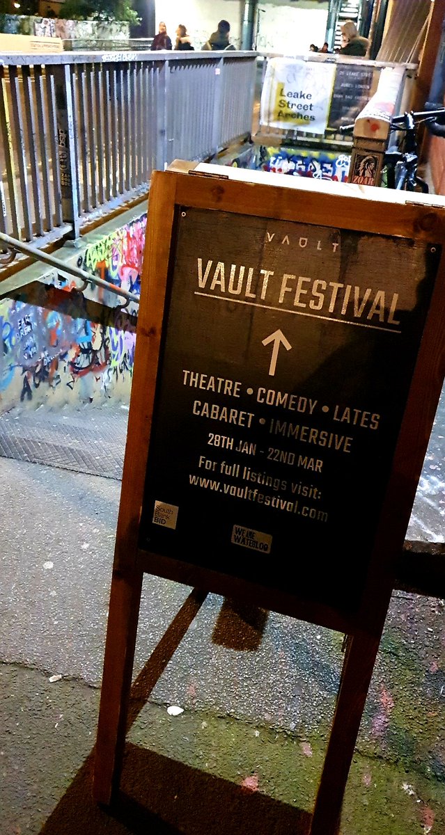 Friday night down under for <a href="/LongDistanceTC/">Long Distance Theatre</a> <a href="/omeletteplay/">OMELETTE | VAULT Festival 2020</a>.
#Review to follow <a href="/GetTheChance4U/">GetTheChance</a> <a href="/ComCriticWales/">CommunityCriticWales</a> #culturevulture #theatre #theatrelondon #londontheatre #reviews #reviewer #critic #theatrecritic #fringetheatre #vaultfestival #vaultfestival2020