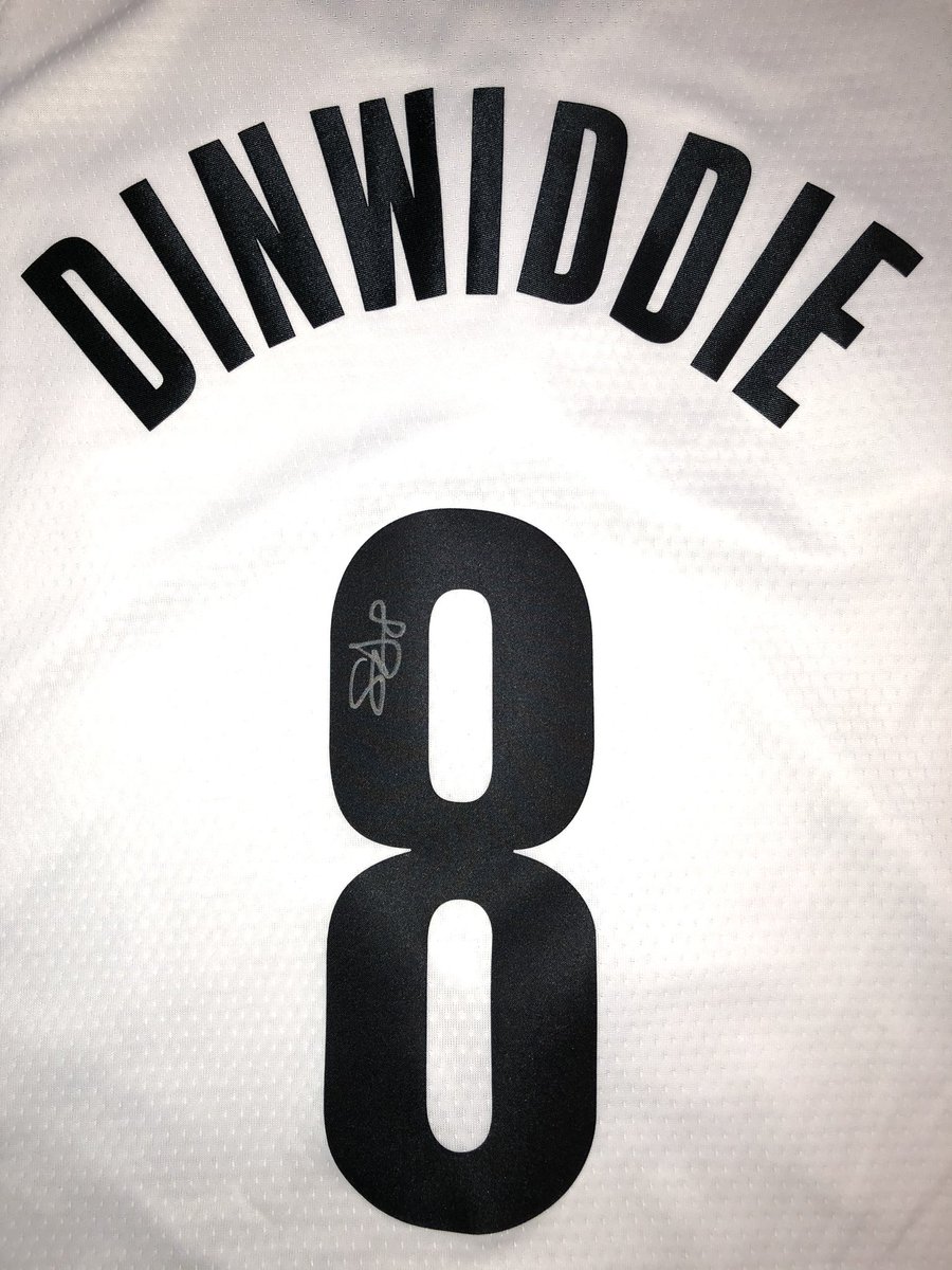 Metlaser's tweet photo. A very happy #Nets mail day today! Thanks to @SDinwiddie_25 &amp; @BrooklynNets for making the jersey swap happen! #WeGoHard #K8IROS https://t.co/EeTSajtJHP