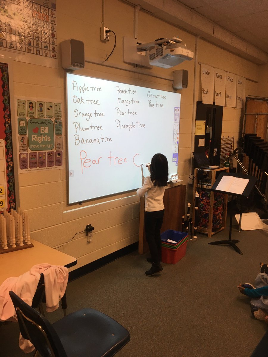 Scribing for our speech ostinato. Go 1st grade.