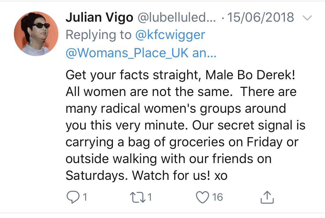 Almost immediately the “gender critical” cabal had swooped into action, trawling the randomer’s twitter account and concluding he was an unlikely threat. They even noted that his location was hundreds of miles away... Yes, it was just another sad troll stirring trouble!...