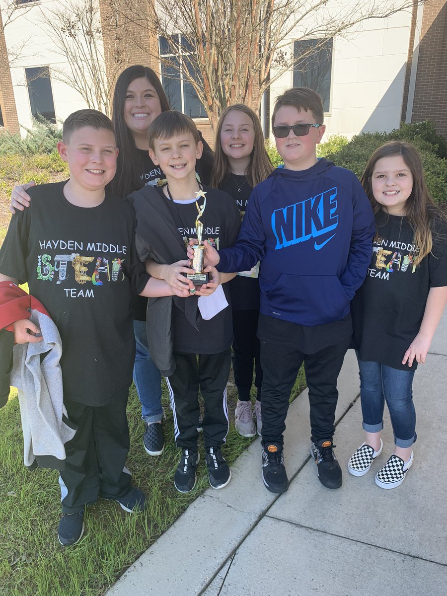 halidenise's tweet photo. Super fun day!! The “Fantastic Five” placed 3rd out of 36 teams at the  @AMSTI_Athens STEM Competition!! @HMSGoCats https://t.co/3RhOTob1mT
