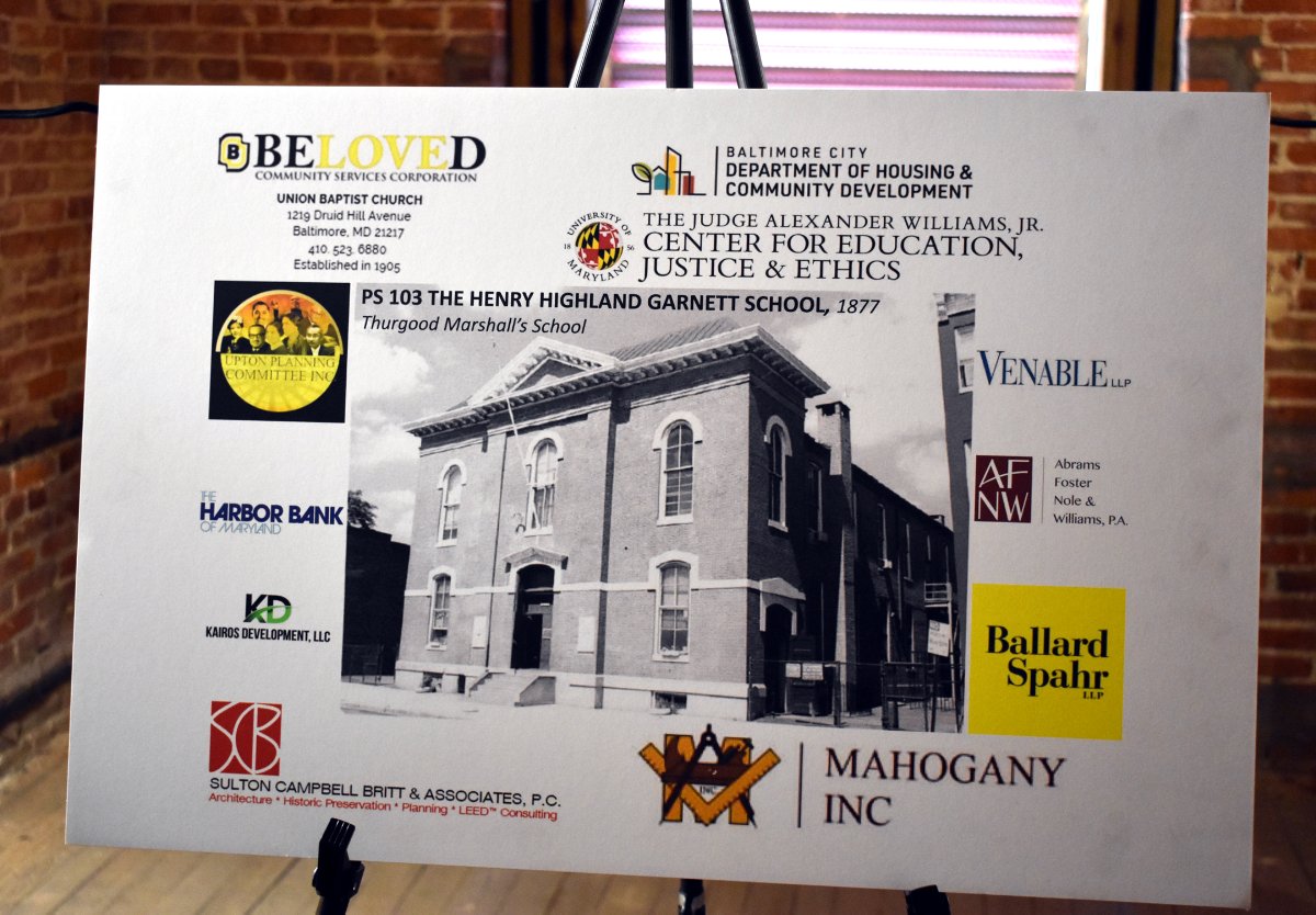 bmoredhcd's tweet photo. Congrats to Beloved Community CDC, for being selected by the City to revitalize PS 103 (Henry Highland Garnet School)! View press event photos at https://t.co/y0PE6BN8kp. #BallardSpahrLLP #HistoricUpton #MahoganyIncorp #TheHarborBank #VenableLLP #CouncilmanETC #PastorHathaway https://t.co/YqwUc4i284