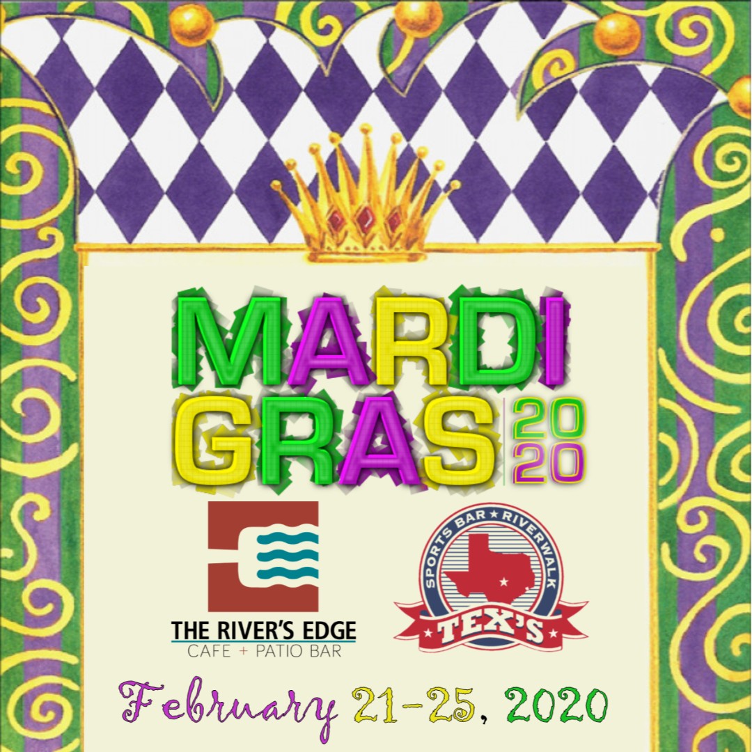 RiversEdgeSA's tweet photo. Laissez Le Bon Temps Rouler SA Style! Stop in today through #FatTuesday for our #MardiGrasMenu. First-Come First-Served for tomorrow's The San Antonio River Walk parade and festival. River level Hilton Palacio del Rio (San Antonio River Walk)
#FatTuesday #Parade #Beads 📿 https://t.co/4akJVLBK7K