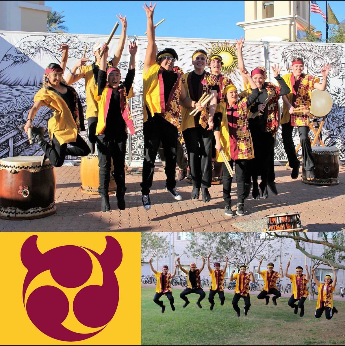 SunDevilTaiko's tweet photo. Who's ready for some Taiko?  Come to Matsuri and see us perform at the Steele Indian School Park amphitheatre at 4:35 PM this Sunday, February 23rd! https://t.co/sQEsjbRtZY