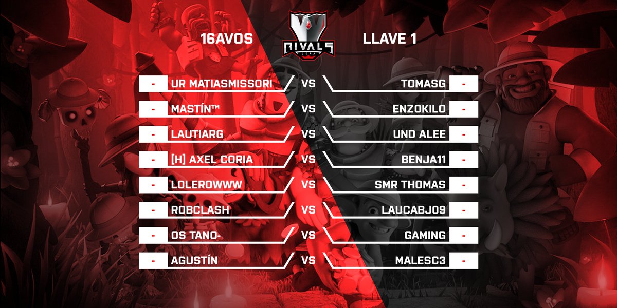 RivalS_Tour's tweet photo. #CR | #RivalSCup

Presentamos a los 32 jugadores 🇦🇷 que lucharán por el titulo de la RivalS Cup. Estos enfrentamientos corresponden a los 16avos de final.

🗓 Sábado 22/02

Podrán disfrutar del final del torneo el día domingo 23 de Febrero en el canal de @PsyclanTV.

#GoRivalS https://t.co/0bYlQ1nbsK