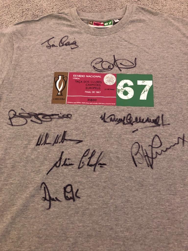 HolytownColtsSM's tweet photo. Final Auction piece ahead of tomorrow’s race night....
An amazing piece of history.

A signed Lisbon Lions official Celtic 67 T-shirt signed by Chalmers, Craig, Wallace, Lennox, Auld, Gemmell, Clark &amp; McNeill. Bidding closes 8pm 22nd Feb. @Celtic1Fc @CelticFC @CelticFCTickets https://t.co/qE6hpStBAx
