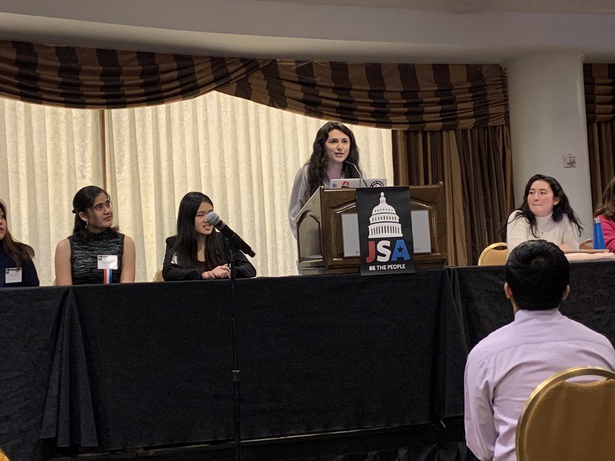 Mid-Atlantic Governor, SHS Senior, Olivia Fox, addressing her delegates at Winter Congress 2020 in Washington D.C. #JSA <a href="/jsasecaucus/">Secaucus JSA</a> <a href="/SecaucusPSD/">Secaucus School District</a> #JSAWinterCon2020