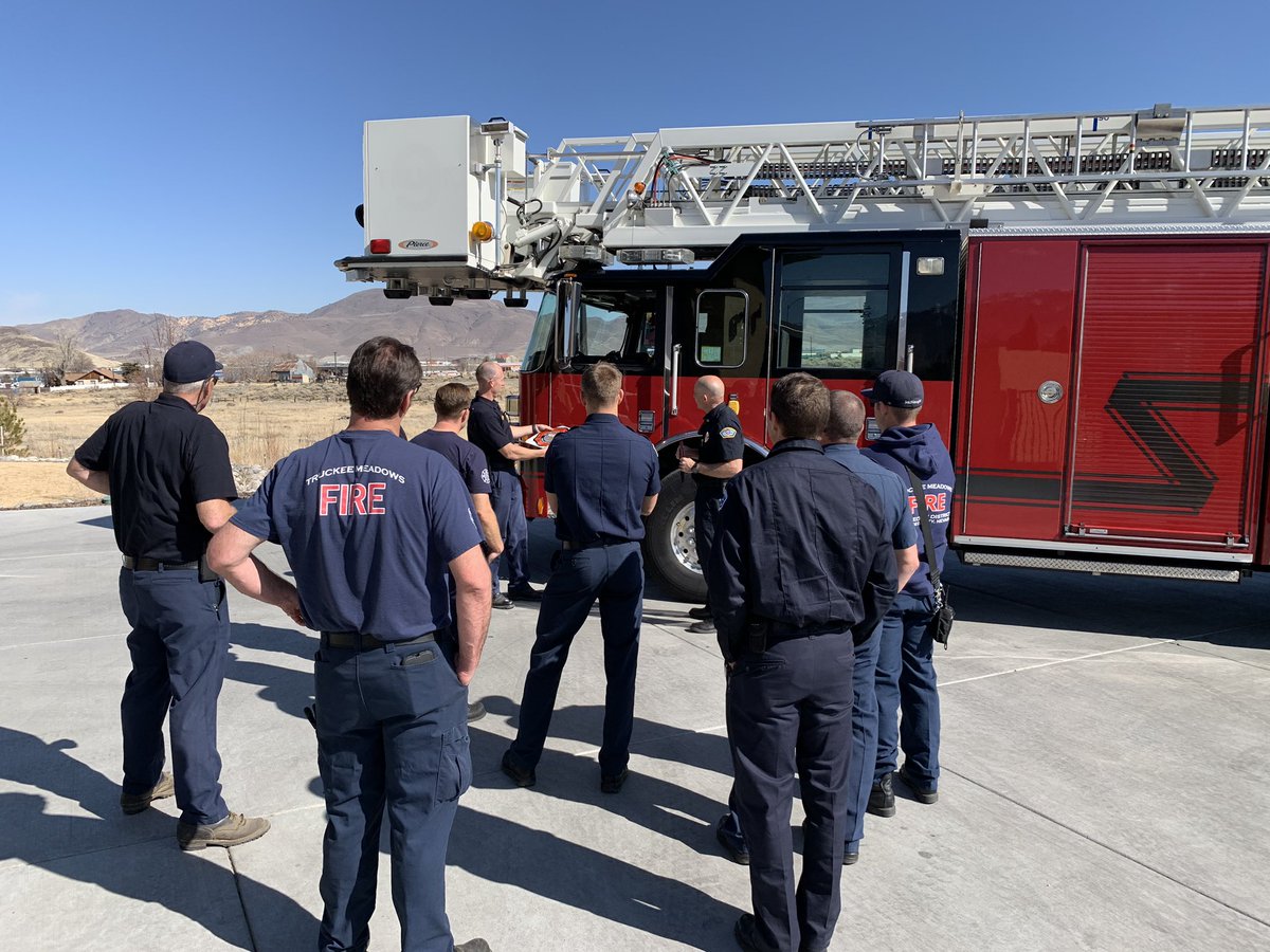 TMFPD's tweet photo. Happy to report #TMFPD’s ladder truck has arrived safely. The 2008 Pierce Quint will be put into service in about three months. #FireAndRescue #LadderTruck 🚒 https://t.co/OGFPElniOF