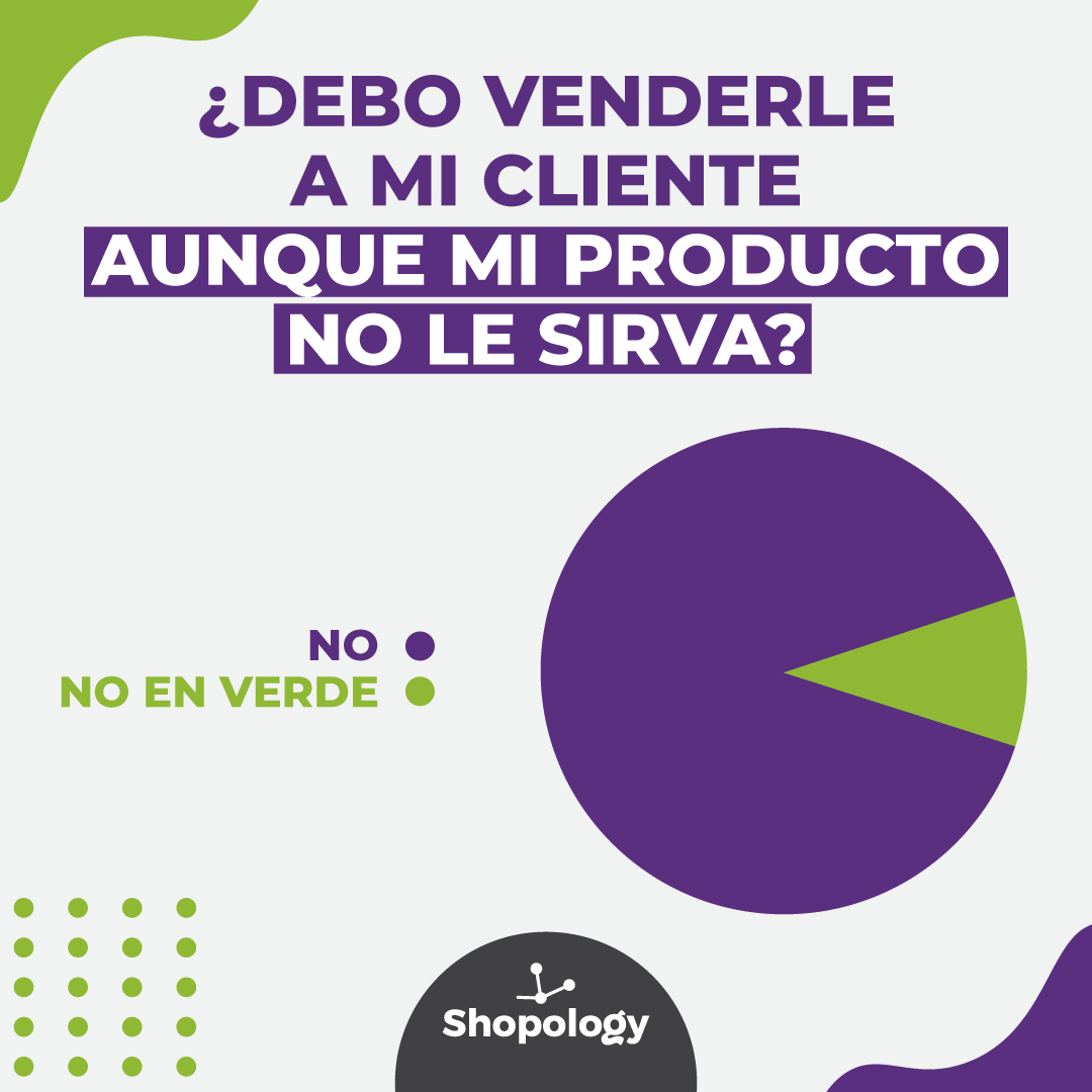 Esto puede ser controversial pero dime, si vas a una tienda para cubrir una necesidad tuya y te recomiendan algo que al final no te resuelve el problema ¿cómo te sentirías? Probablemente te sentirás engañado y no querrás volver a esa tienda.