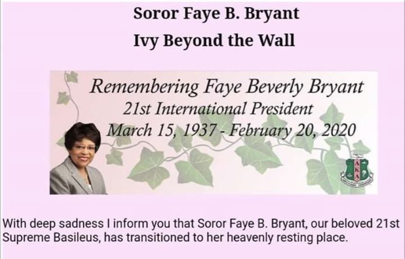 wabryant4's tweet photo. RIP Auntie Faye....
#Trailblazer #1908 #Bryant https://t.co/lqv7VEQhgj