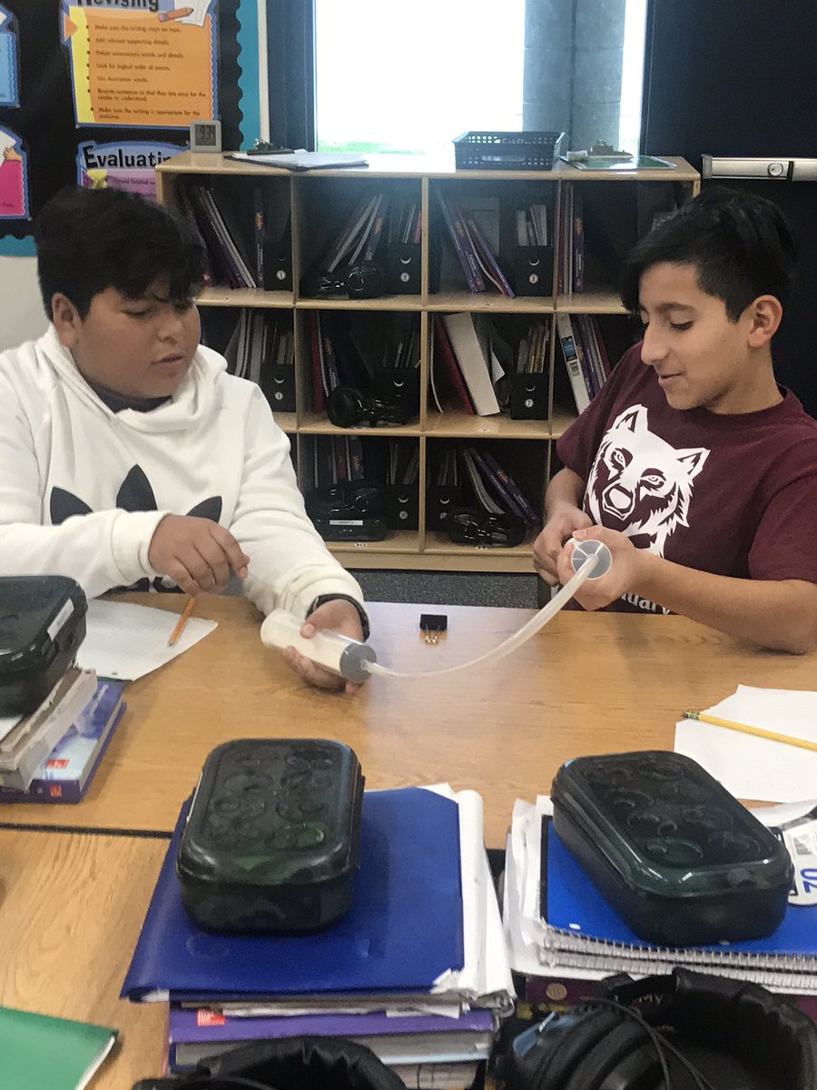 CovianKristi's tweet photo. Science fun! Today we explored if air really does take up space. So much fun! #LRSLobos https://t.co/HtM83BD39i