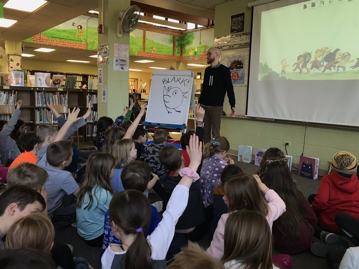 MrLeiser's tweet photo. Thank you @Jacob_Germs for talking to our 2nd Graders this afternoon and sharing your stories, illustrations, and passion for writing. Our students left inspired and eager to write! #AuthorsFest @le58rocks #dg58learns #dg58pride #inspiredwriters https://t.co/ECDvIHDsmB