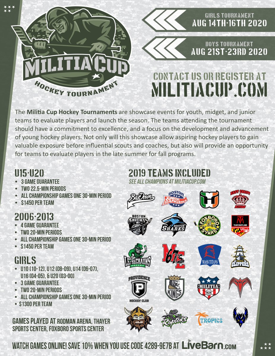 Be a part of this year's Militia Cup Tournaments! With close to 100 teams in the tournament each year, you'll want to get registered early! Sign your team up at militiacup.com!
