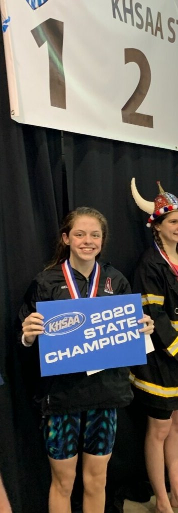 Congratulations to Ella Welch on a new state record in the 100 freestyle!! Way to race and rep the rockets!! #AHSSwimming #GoRockets
