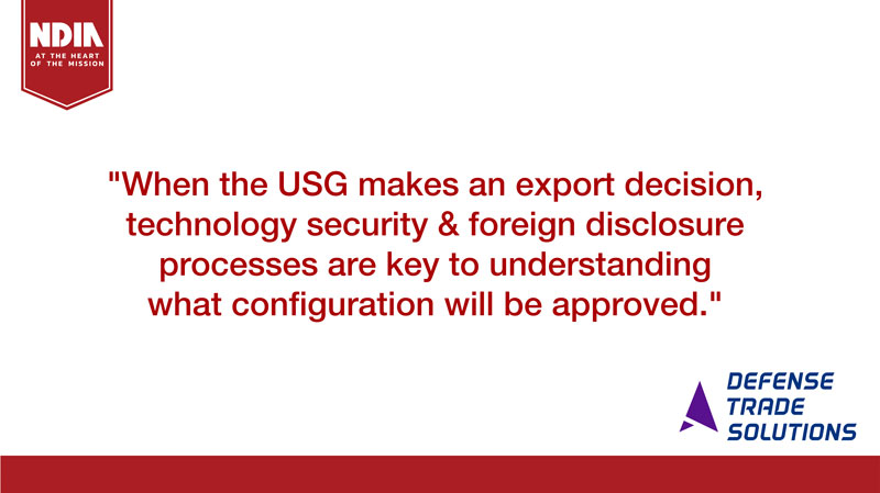 NDIAToday's tweet photo. Want to learn more? Check out the Overview of Technology Security & Foreign Disclosure TSFD Release & Designing for Exportability Webinar hosted by: @Defense_Trade. Link: https://t.co/gMtECePIHw #DefenseTrade #TSFD #DesignforExportability https://t.co/hQqUb8A50J
