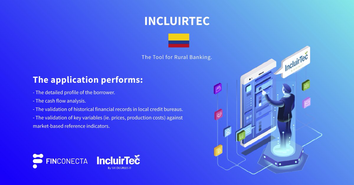 FinConecta's tweet photo. Our #FintechOfTheWeek is Incluirtec, a fintech solution that allows agents to capture information from customers to apply for a loan, facilitate the subsequent credit scoring and review of their creditworthiness. Easily integrate this solution through our #FinTech store #4wrd. https://t.co/pntIXAoY6K