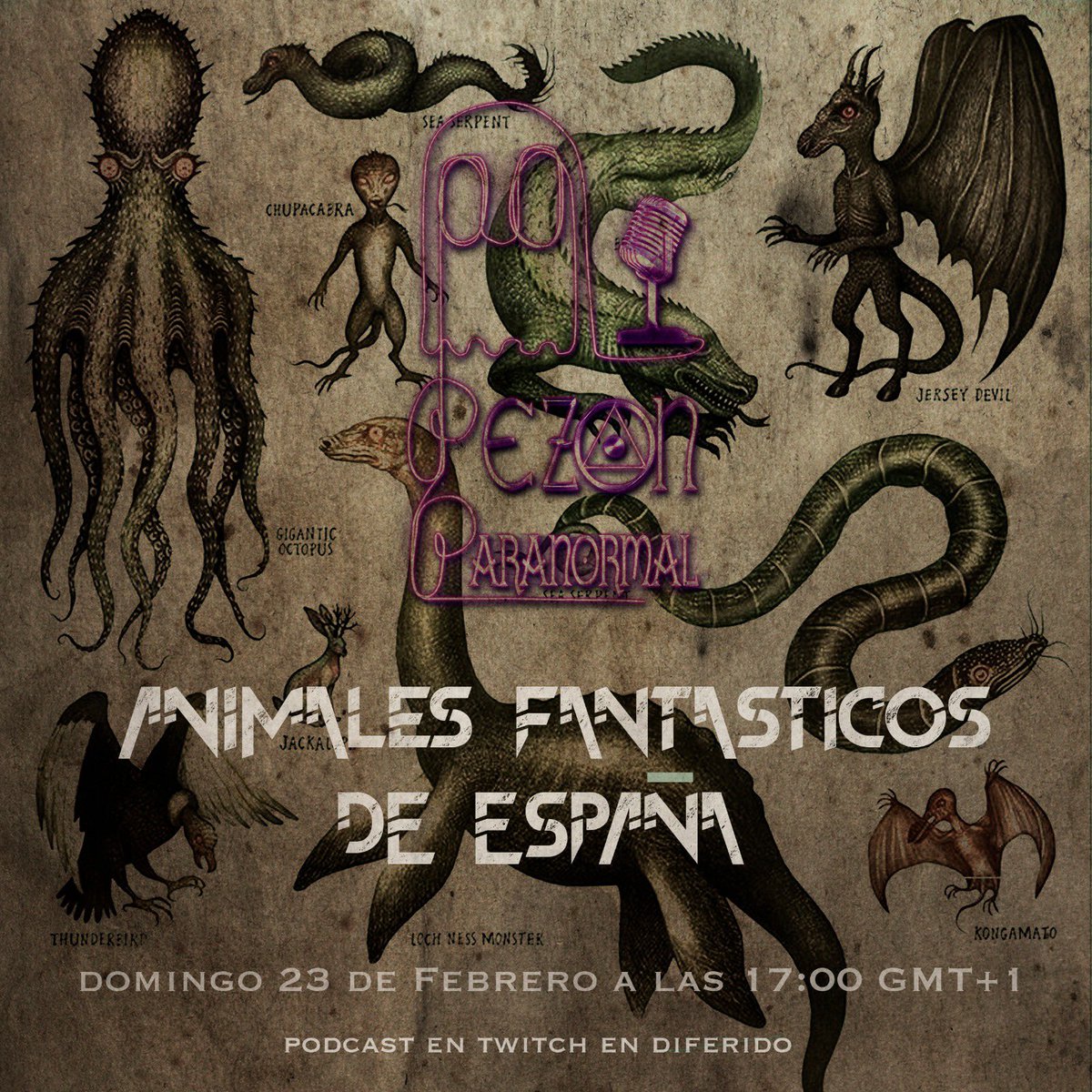 Pezonparanormal's tweet photo. ‼️Este domingo estamos de vuelta en El Pezón Paranormal, esta vez os traemos ANIMALES FANTÁSTICOS DE ESPAÑA!!🐉
Podrás encontrarnos en #twitch #spotify #youtube #ivoox 🎧 ¿Te lo vas a perder? 
#historiasparanormales #podcastmisterio #animalesfantasticos #misterio #terror #humor https://t.co/QrUqqyxRlK