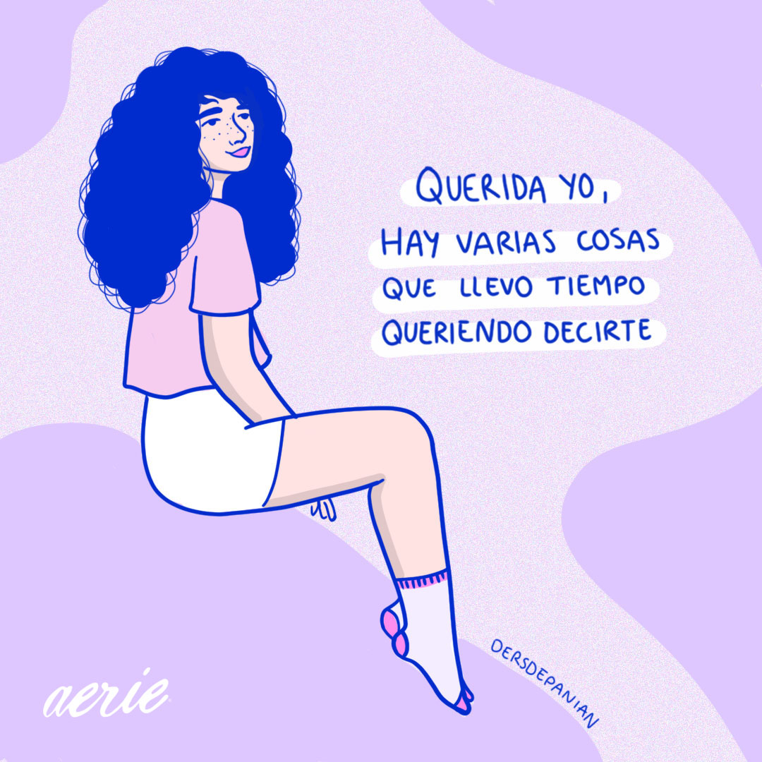 malvestida's tweet photo. Reto del día: escribe una carta de amor para ti misma  Hablarnos bonito y celebrar nuestros procesos es una forma de autocuidado, y de eso habla la nueva viñeta de @Desdelparian En colaboración con #AerieRealMx (Chécala completa aquí: https://t.co/GelEcqldFd) https://t.co/bdaK2ilE0M