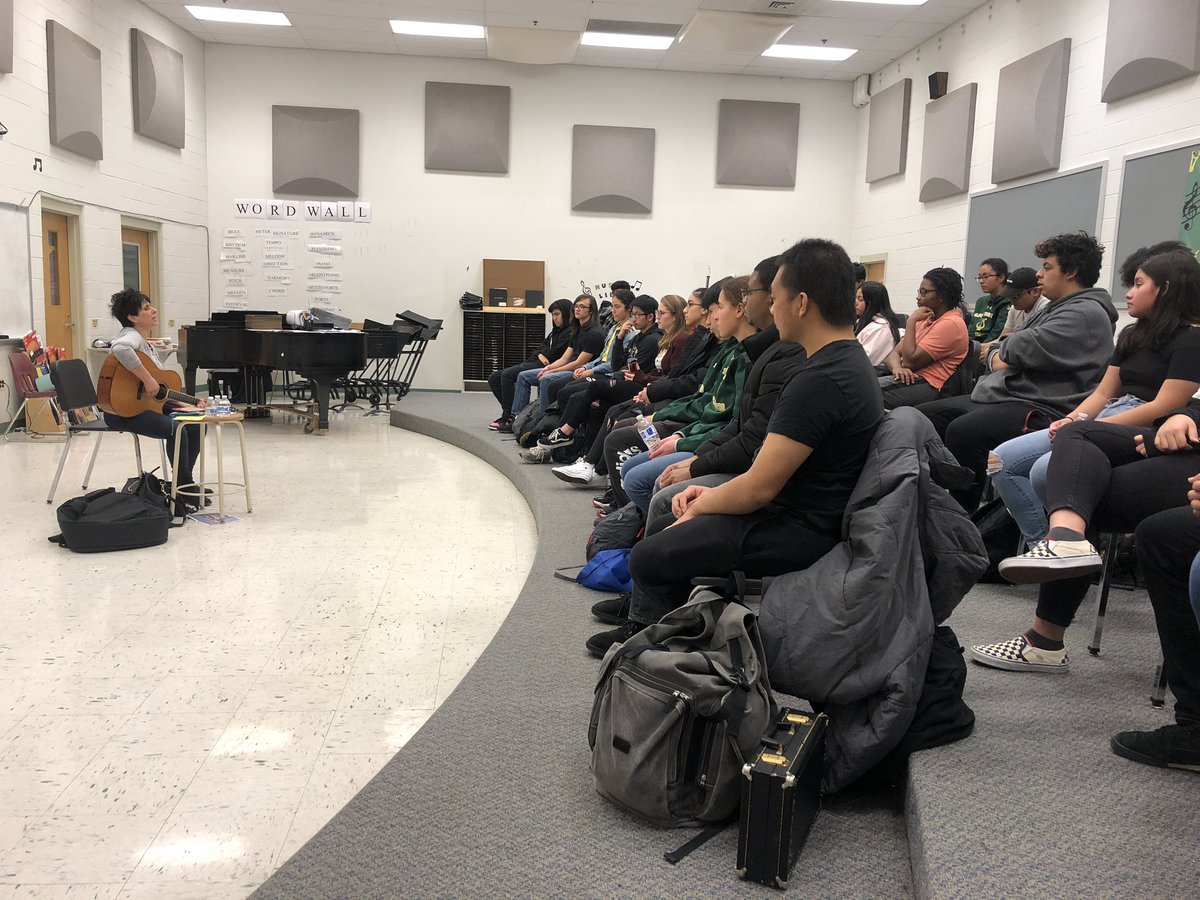 Congrats to all JFK Alumni Hall of Fame inductees, and thanks to a special one, <a href="/LauraBaronMusic/">Laura Baron</a> for speaking with and playing for musicians today!!