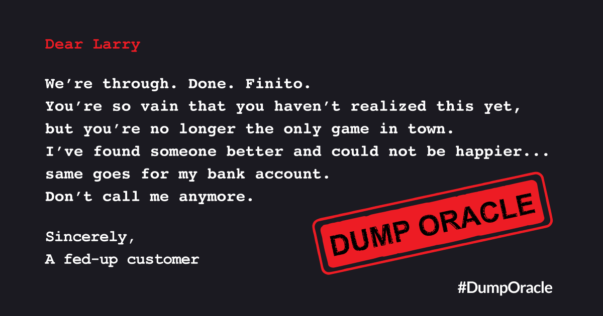 SingleStoreDB's tweet image. #BreakupDay isn’t about cutting ties; it’s about breaking free from the bad relationships holding you back. And word on the street is, #OracleDatabase customers want their freedom: memsql.com/blog/dump-orac… #DumpOracle