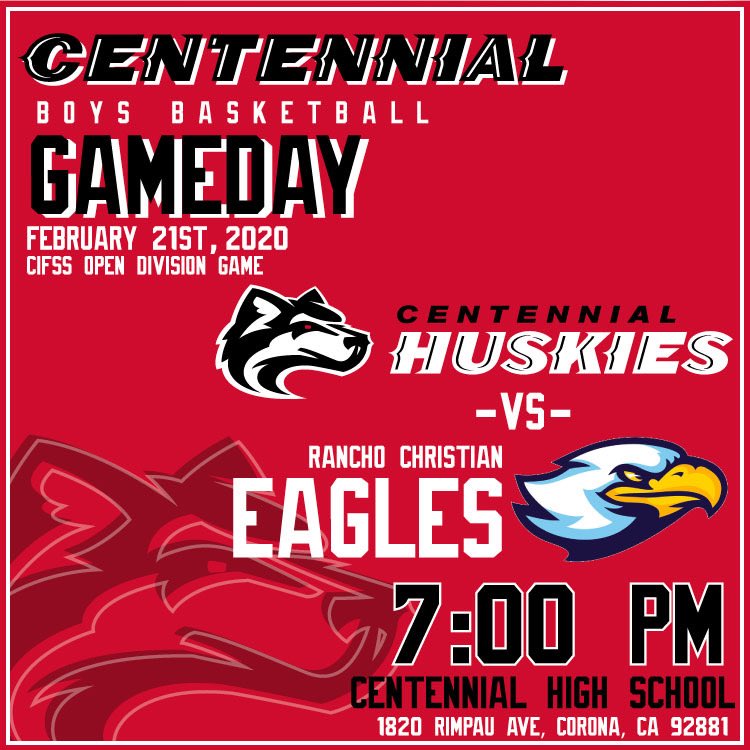 Let’s go Huskies!!  Game time is 7pm. ⁦<a href="/Cen10Hoops/">Cen10Hoops</a>⁩ ⁦<a href="/Cen10Huskies/">Centennial HS, CNUSD</a>⁩ ⁦<a href="/cen10dawgpound/">Cen10 Dawg Pound</a>⁩ ⁦<a href="/cen10athletics/">Cen10athletics</a>⁩