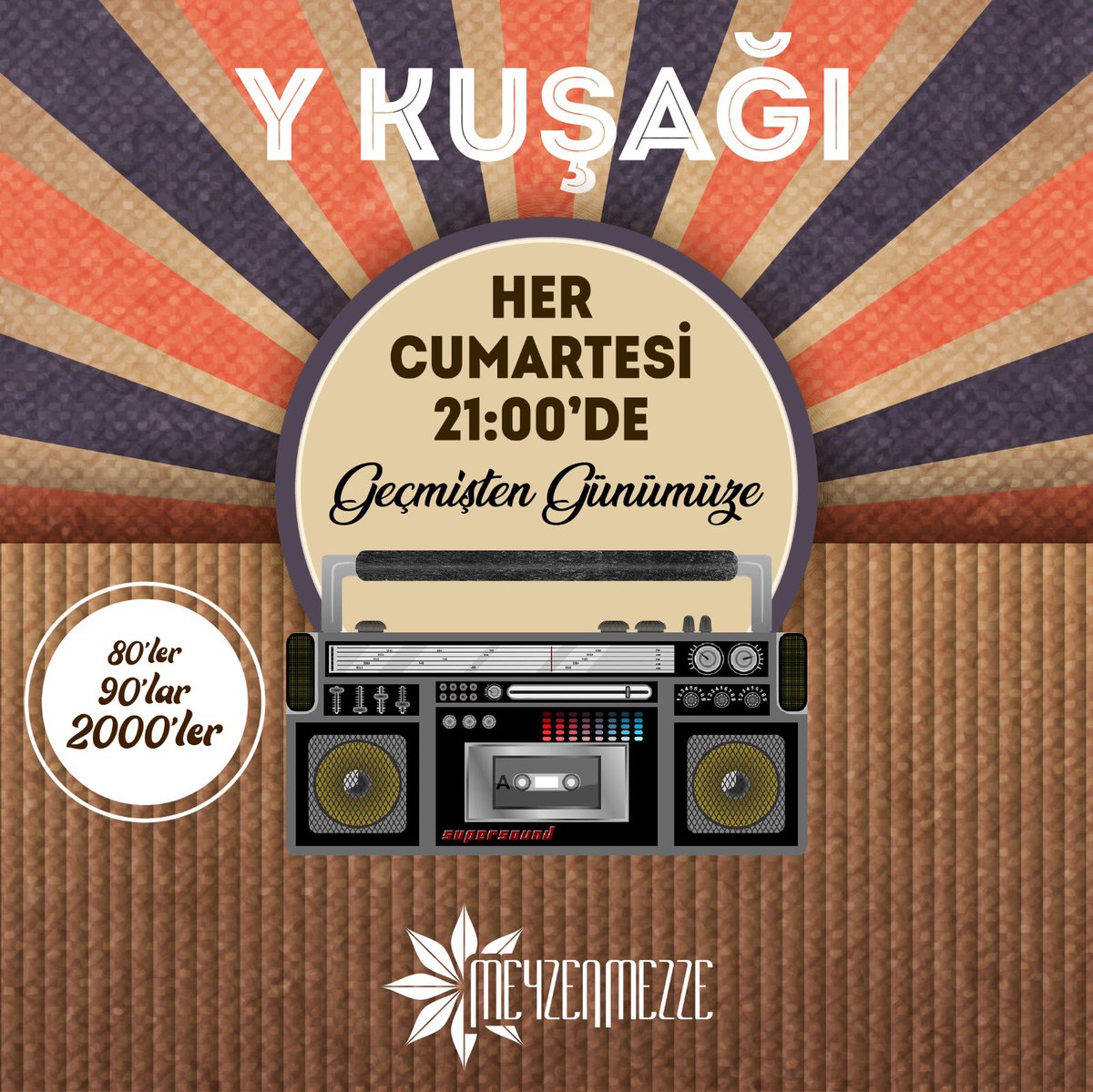 Her Cumartesi Grup Y kuşağı 80’ler 90’lar ve 2000’lerin en iyi parçalarıyla sizlerle. Rez: 0555 076 06 21