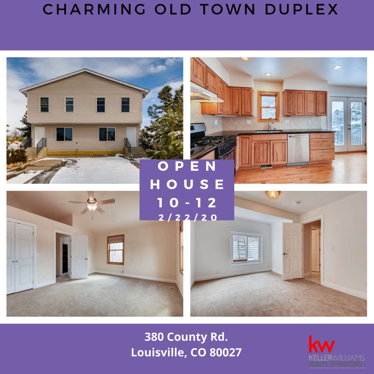 StuGalvis's tweet photo. Come tour this half-duplex that is steps away from Old Town Louisville. This great property won't last long! Join The Galvis Group from 10 - 12 Saturday! https://t.co/83wwNFzND0