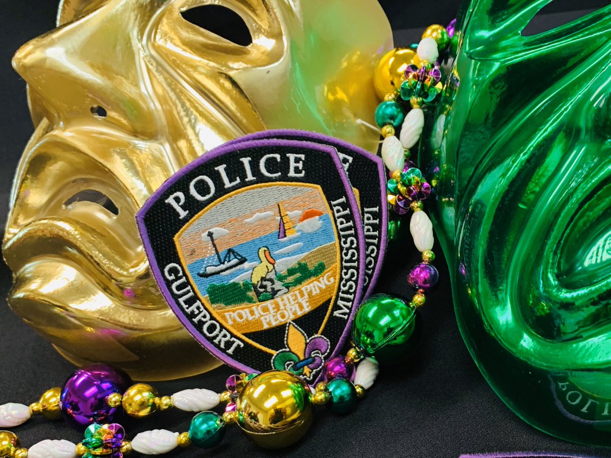 GulfportPolice's tweet photo. Mardi Gras just got real!! We are excited to unveil our new Mardi Gras themed patch!!! Retweet, follow, and like this post for a chance to win one of these patches. #MardiGras #Police #laissezlesbontempsrouler #thinblueline https://t.co/X0EkZAHqxI