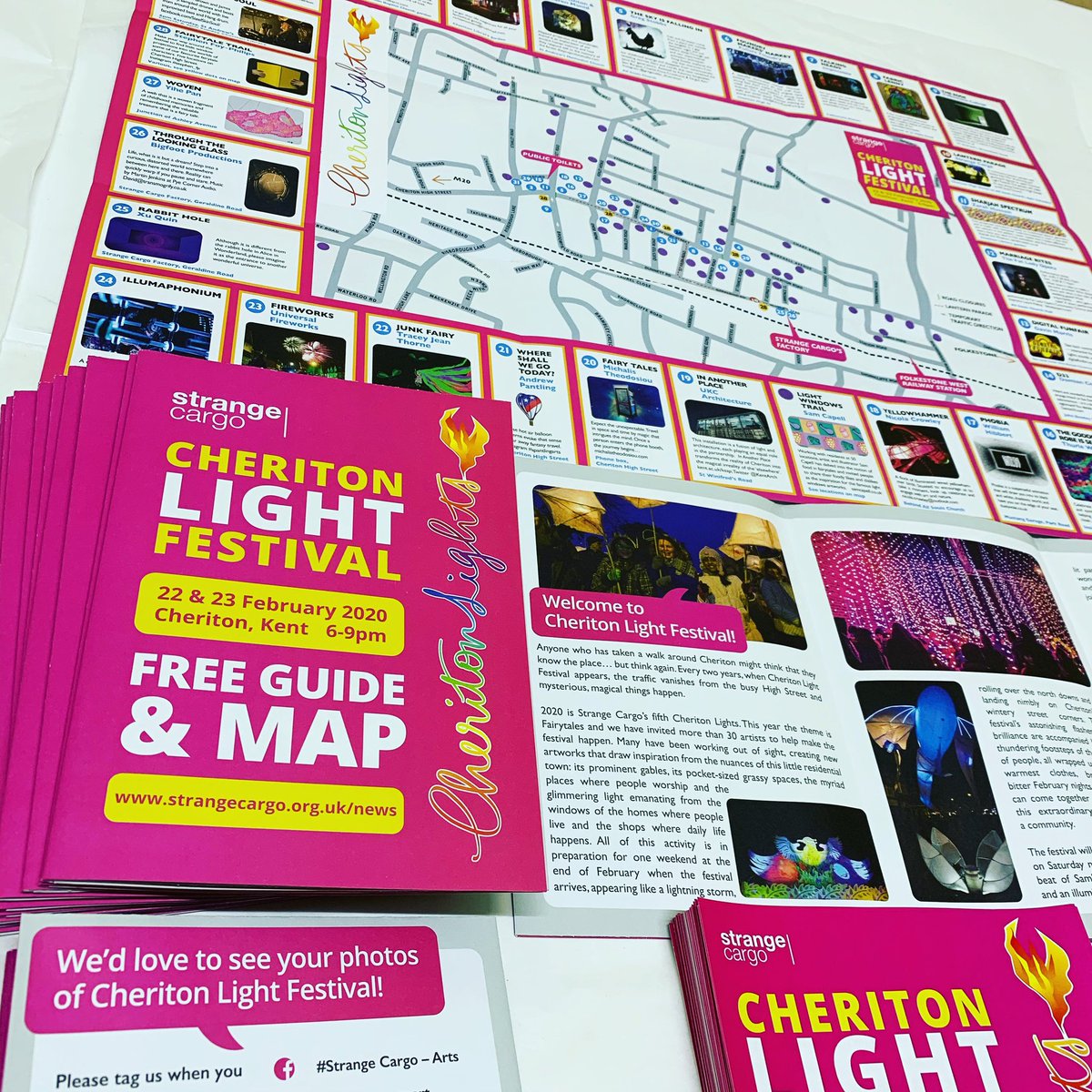 Cheriton Light Festival in Folkestone, Kent this Saturday 22 and Sunday 23 February evening, 6pm til 9pm - pick up your free guide and map from us and plan your visit 😀 #cheritonlightfestival #cheriton #folkestone #strangecargo