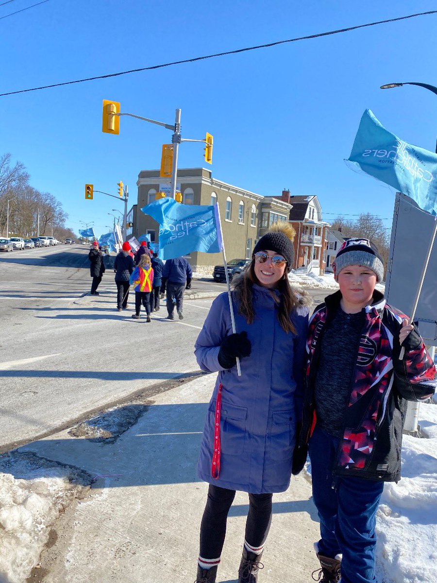 MissBurns14's tweet photo. Glad to have family that will stand in solidarity with educators across Ontario who are standing up against Ford's cuts! 

We were so inspired to be part of this historic strike and are ready to fight for our students future! #cutshurtkids #itdoesntaddup https://t.co/QEplNVTjal
