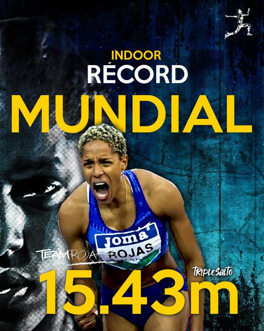 RicardoEnriqueB's tweet photo. #SaltoTriple
#YulimarRojas
#LaReinaDelSalto
#SinParangon
#21Feb
#RecordMundial
#TRIPLEINDOOR
#Orgullo 🏃🏻‍♀️🇻🇪 https://t.co/EDSFfJyNOx