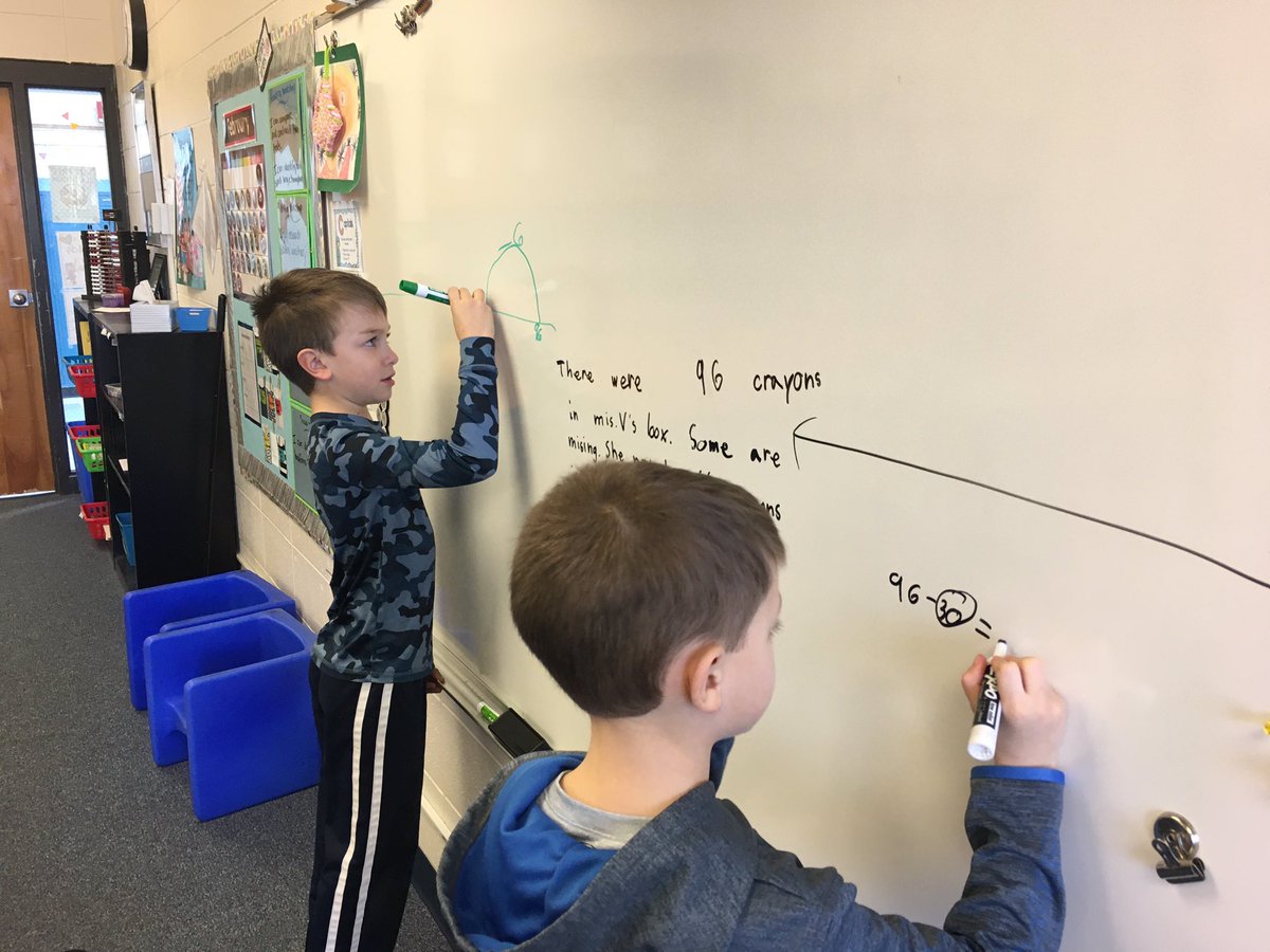 SABeMyValentine's tweet photo. Second graders are so smart! Creating and solving - peer math problems. #D95values https://t.co/j2Vj51wwwD