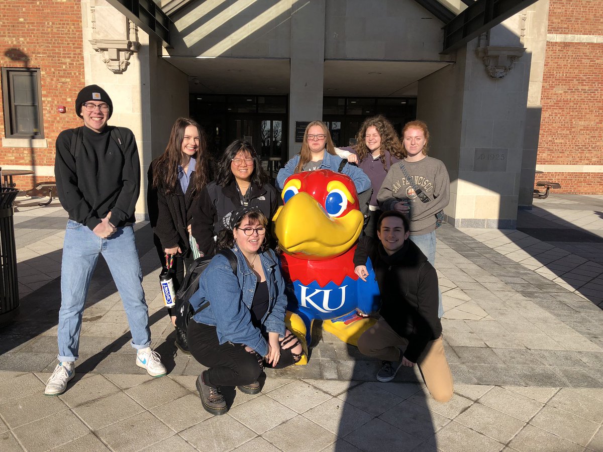 Making students stare directly into the sun so I can get my traditional Jayhawk picture at the KSPA regional contest. <a href="/kspaonline/">KSPA Online</a>