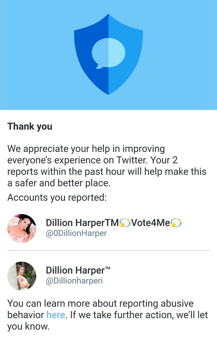 HarperData's tweet photo. @DillionHarper , @Gowser93 , @ashbrk5 , @FanOfDillion 

2 finally reported 
Dillion HarperTM💫Vote4Me💫 (@0DillionHarper)

Dillion Harper™️ (@Dillionharperi)
https://t.co/aGD9G2ZpE5 https://t.co/lQUGUvETeB