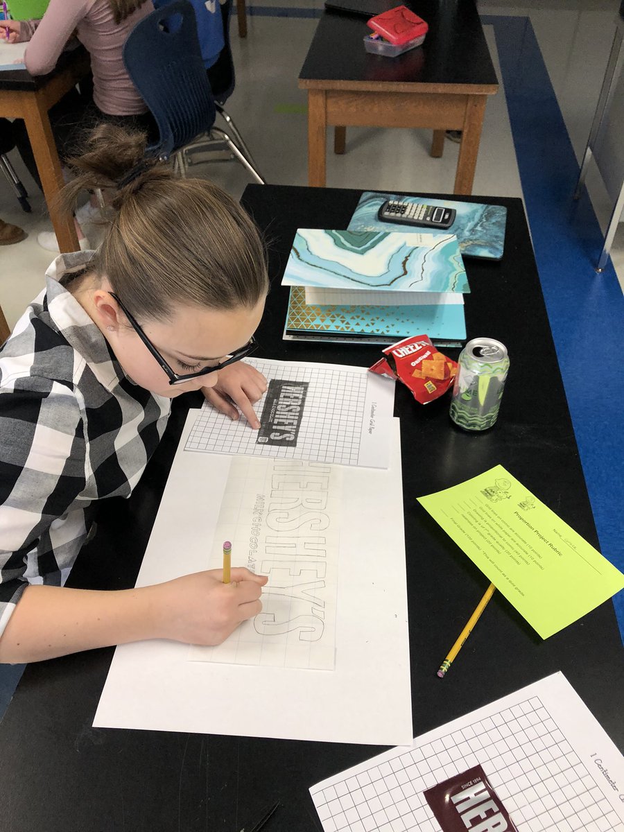 kubi1b's tweet photo. Thankful for funds from our PTO, so we can incorporate fun projects like these candy bar scale factor projects in our math classes. #MertonProud https://t.co/cFdXFjRyZk