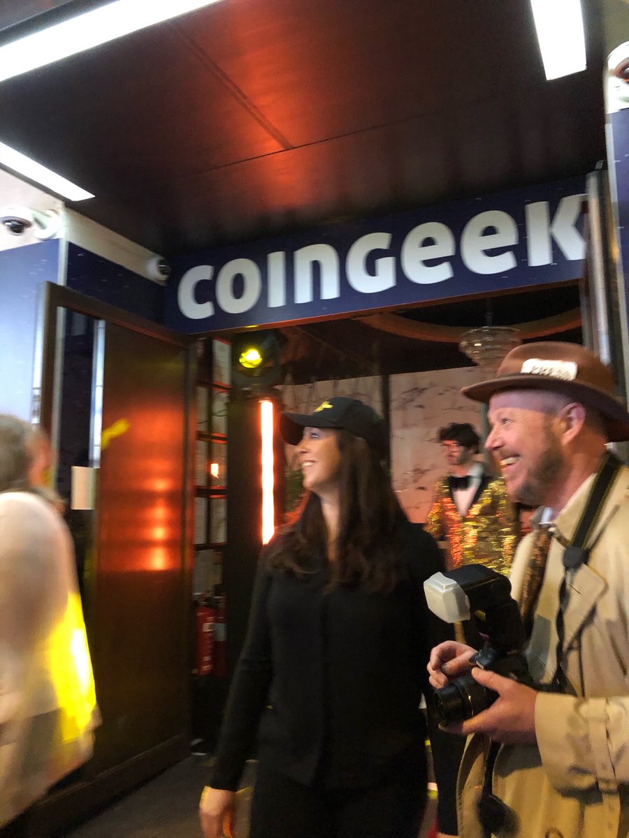 RealCoinGeek's tweet photo. We have arrived 🕺💃 

The Afterparty has officially started. Are you ready?!

#Back2TheFuture #CGLondon https://t.co/PwqQRh5HyD
