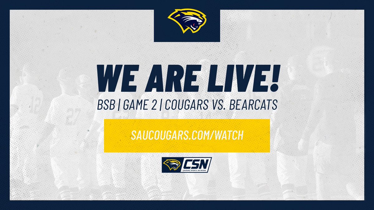 BSB | Tune into Game 2 of  <a href="/SAUCougarsBSB/">SAU Cougars Baseball</a> vs. <a href="/BresciaBaseball/">Brescia Baseball</a> right now at saucougars.com/watch

#GoCougs