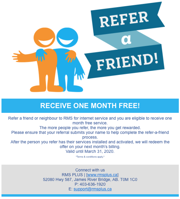 RMS_Plus's tweet image. Refer a friend program for rms net customers!