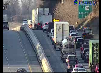 REACT6123's tweet photo. Move to the left approaching exit 8 northbound I-83. The arrow board is directing traffic to move left as you creep forward. https://t.co/4Ub5JPWytZ
