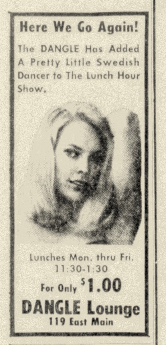 SleazyMadison's tweet photo. “Here we go again! The DANGLE has added a pretty little Swedish dancer to the lunch hour show!” 🇸🇪 Published Feb. 21, 1969. https://t.co/HJ4WcVyT2H