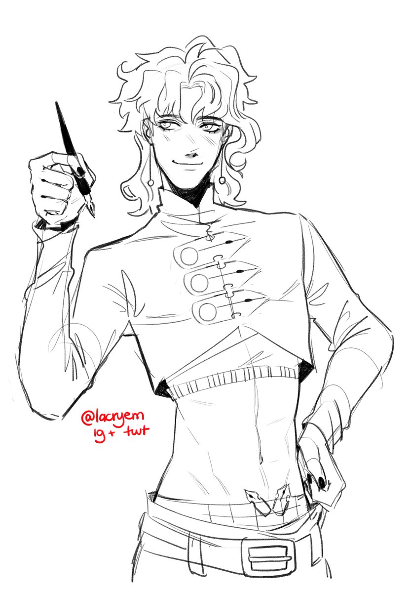 someone on ig requested kakyoin in rohan's clothes so here's a sketch 